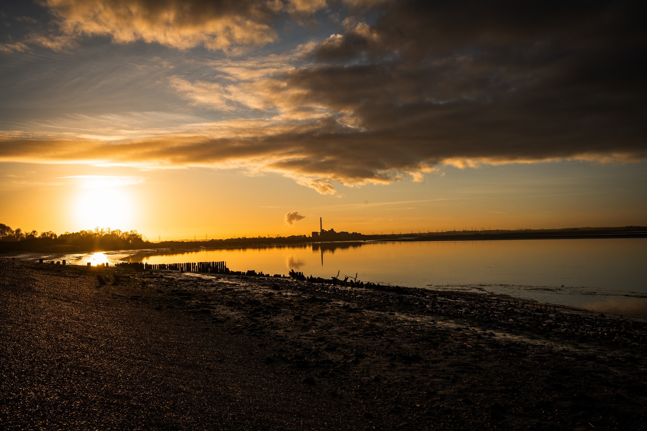 sunset at South Ferriby on the River Humber