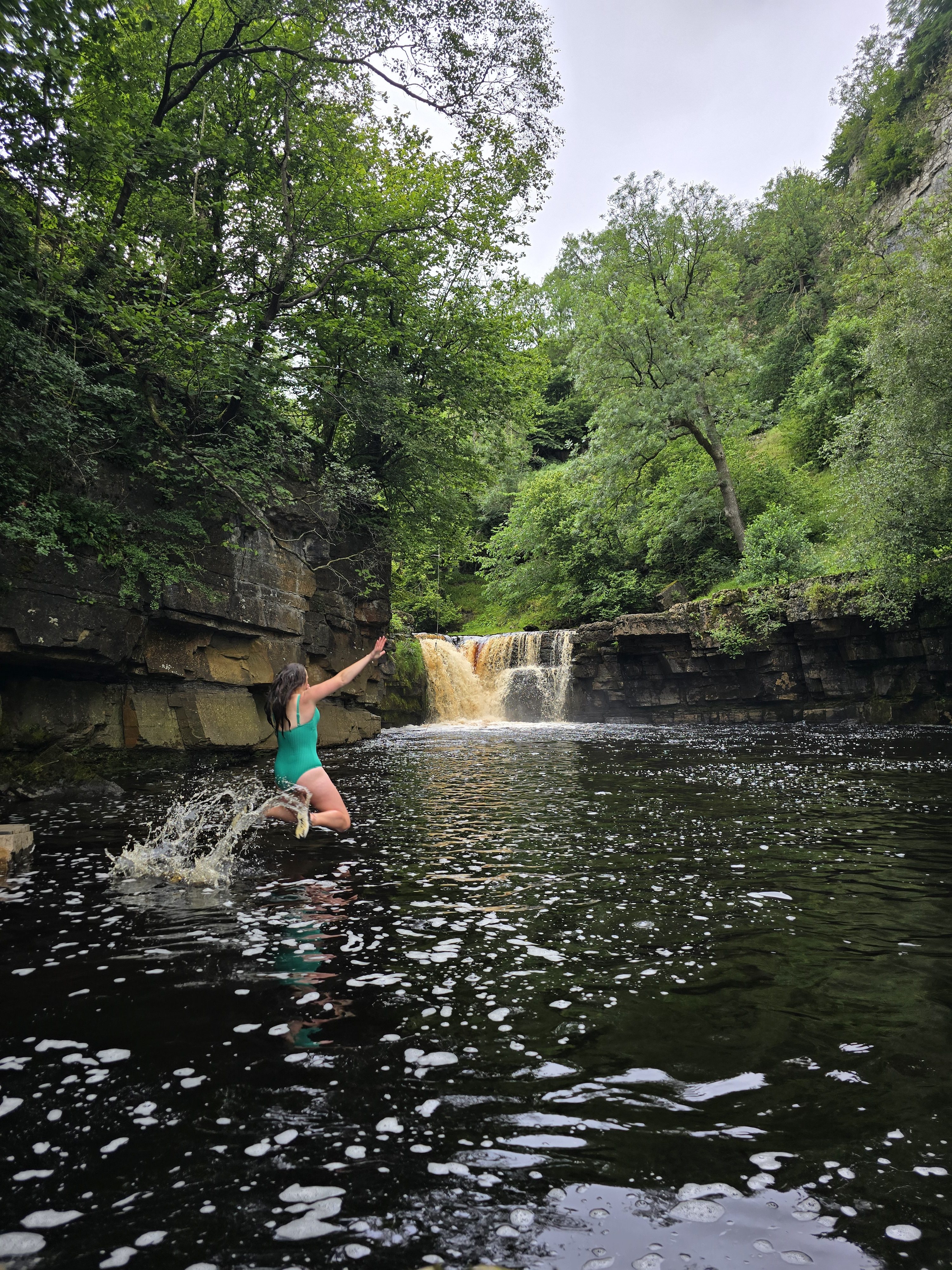 wild swimming at Kisdon Force
